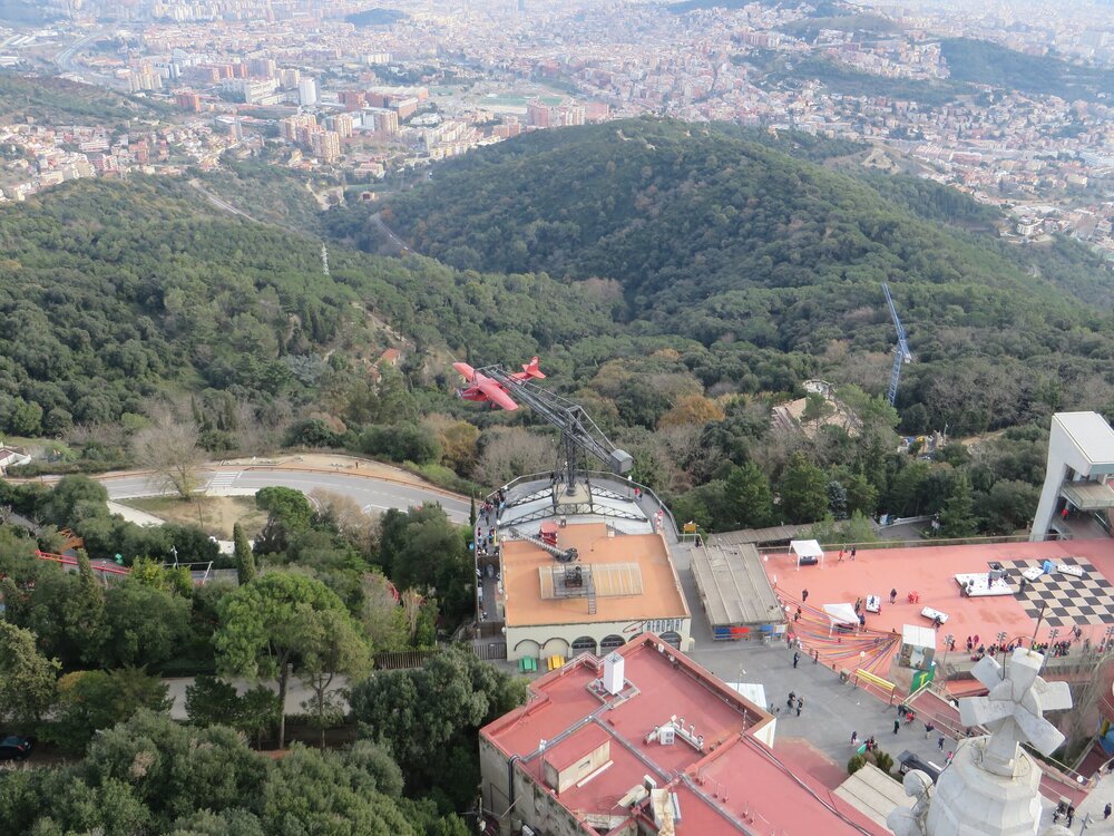 Tibidabo Park from the observation deck of the Cathedral of the Sacred Heart