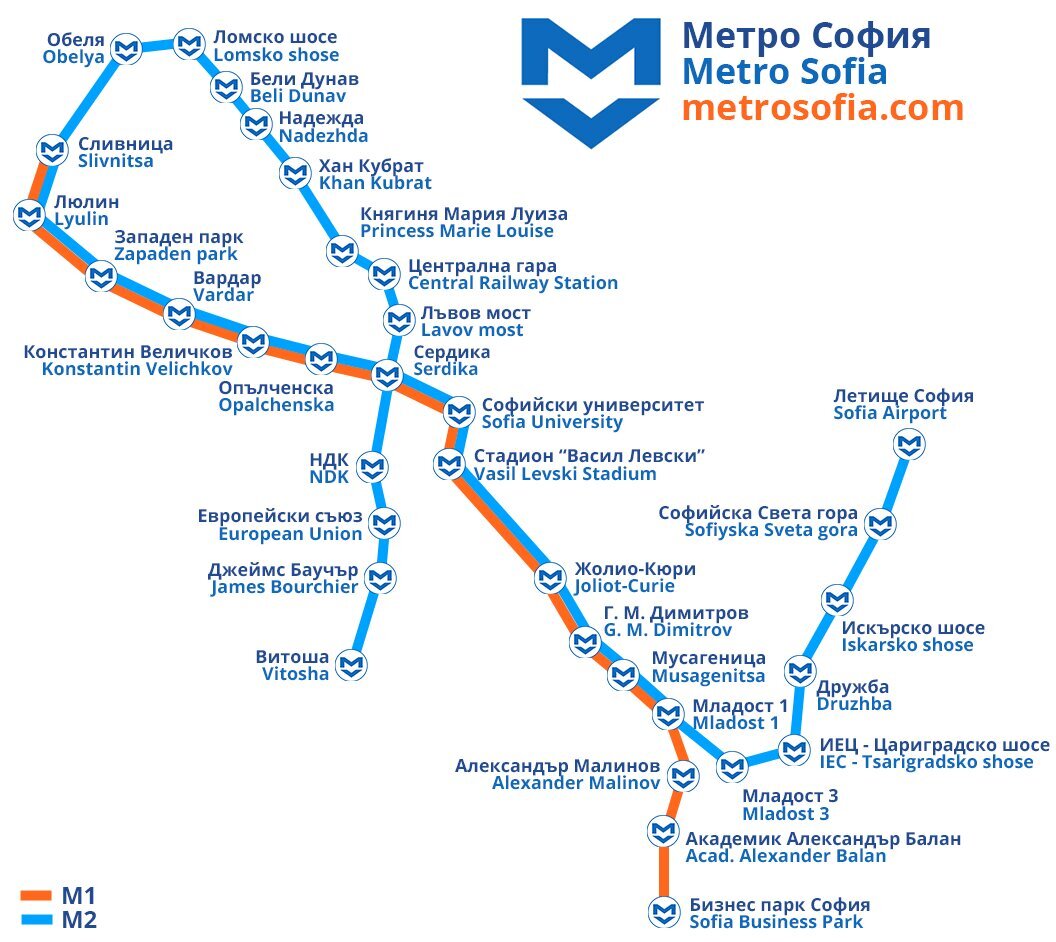 Схема метро в Софии