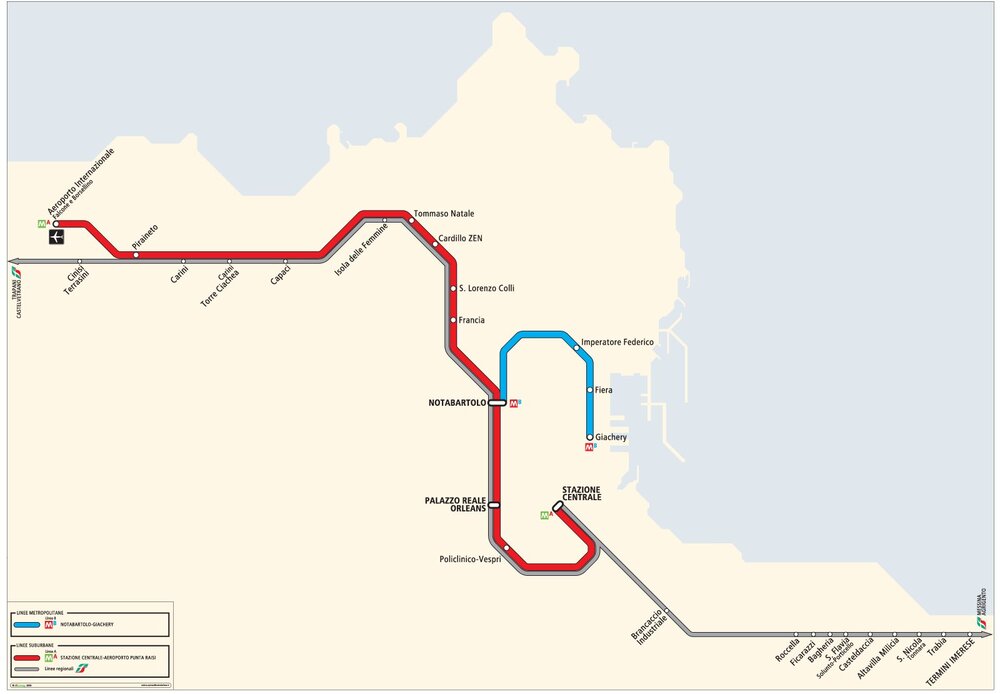 Карта метро Палермо