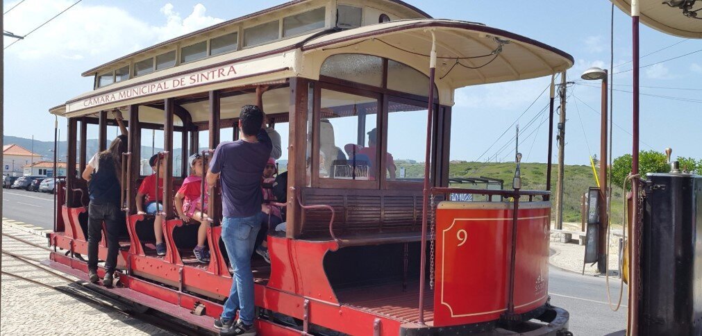 Historic streetcar running from the center of Sintra to the ocean coastline