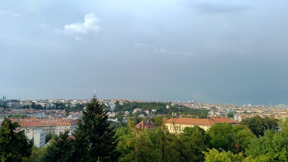 View of Prague from the Vinohrady district