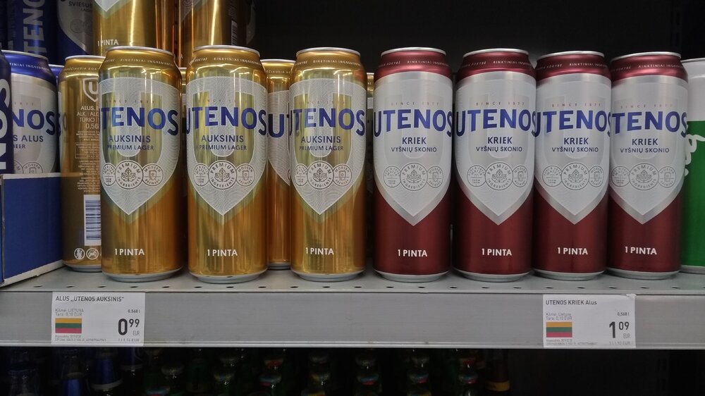 Lithuanian beer Utenos