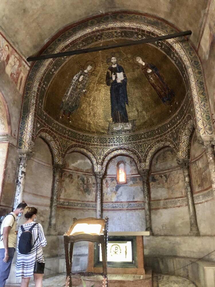 Chapel with a mosaic of Jesus and two Triestinian martyrs: Justus and Servolo, XIII century