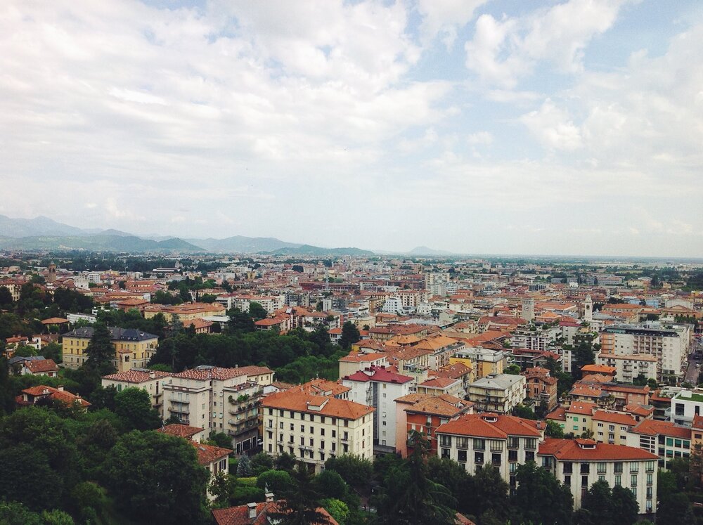 View of Bergamo from the observation deck