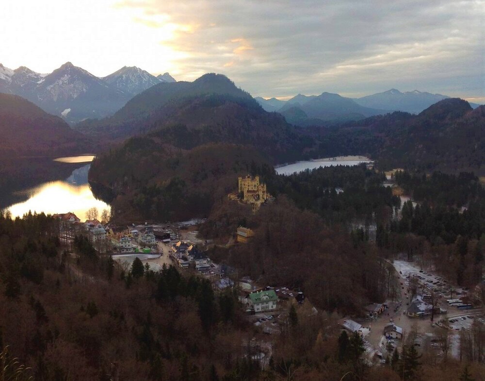 View of the valley and Hohenschwangau Castle