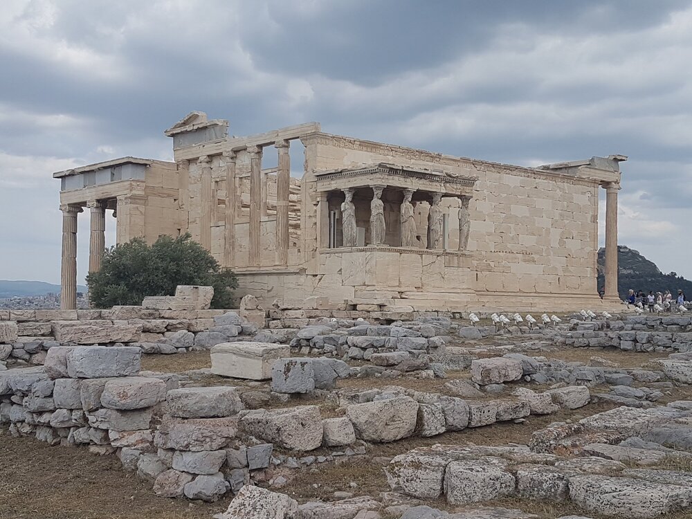 Erechtheion with statues of caryatids