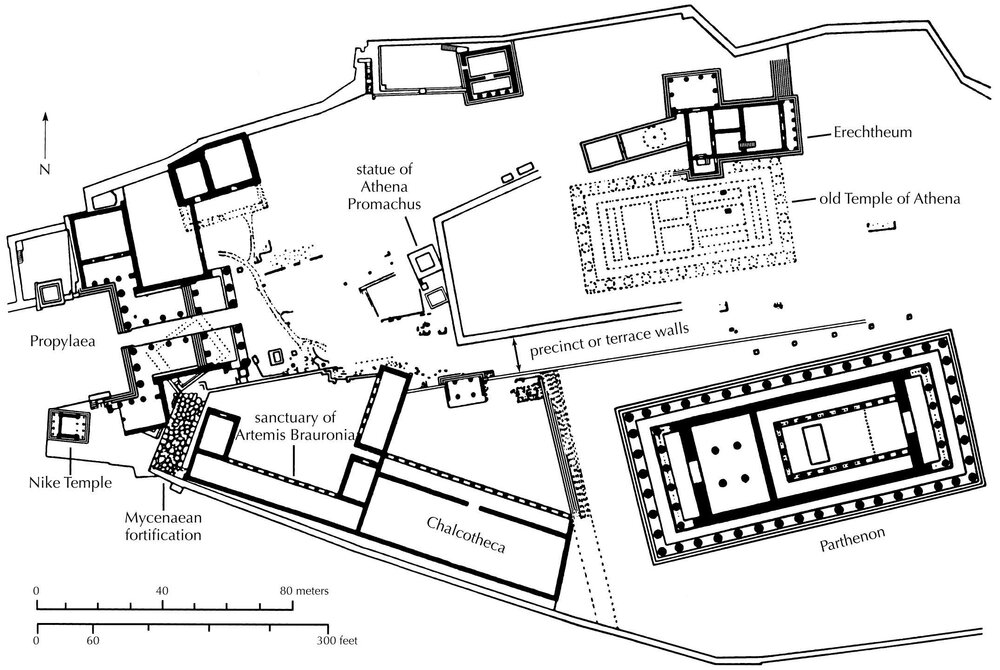 Plan map of the Acropolis of Athens