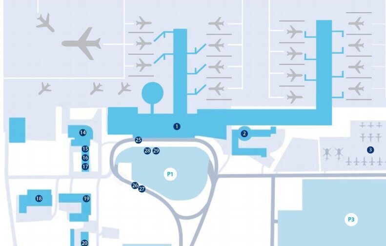 Схема аэропорта Риги